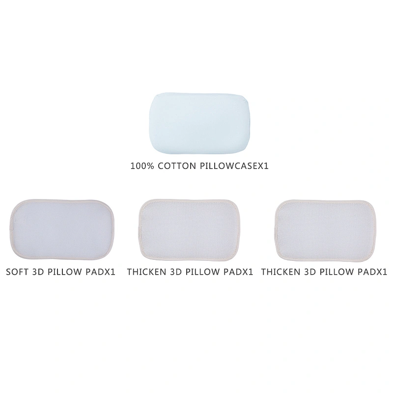 Housbay New Style Soft Texture Good Sweat Absorption Thickness Adjustable Baby Crib Pillow 3D Breathable Baby Sleeping Pillow