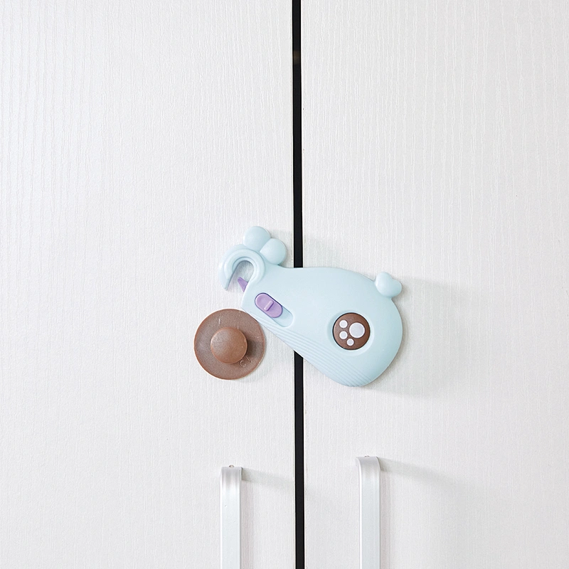 HOUSBAY Baby Safety Products Cartoon Whale Plastic Drawer Door Cupboard Cabinet Lock with Adhesive Baby Kids Safety Lock