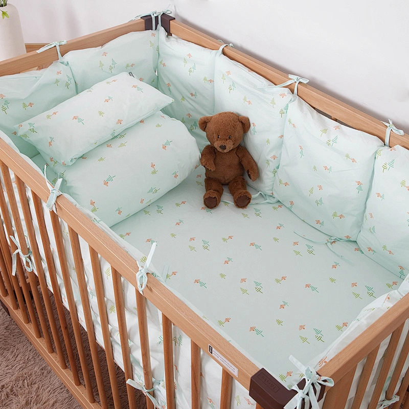 Housbay animals design forest pattern 7pcs baby crib bedding set soft fabric reactive printed comforter set