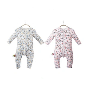 HOUSBAY 100% cotton muslin newborn baby swaddle sleeping bag with feet