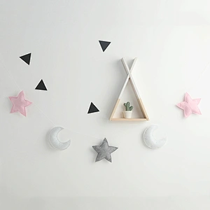 Beautiful hanging ornaments felt  moon star  for baby tent and home bedroom  wall decoration