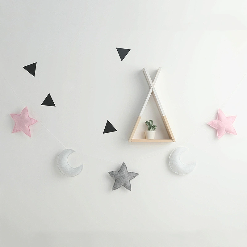 Beautiful hanging ornaments felt  moon star  for baby tent and home bedroom  wall decoration