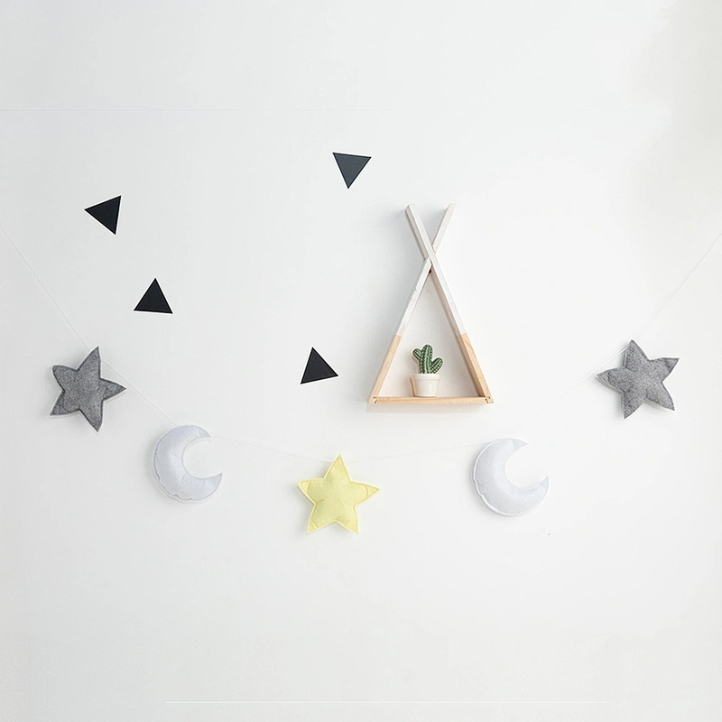 Beautiful hanging ornaments felt  moon star  for baby tent and home bedroom  wall decoration