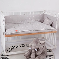 HOUSBAY Reactive Printed 100% Cotton 4pcs Baby Bedding Set Cartoon Comforter Set with Bed Sheet Crib Bumpers