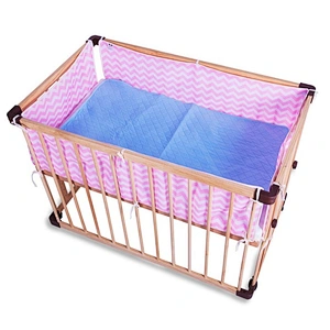 HOUSBAY Reactive Printed 3D Mesh Fabric Baby Bedding Set Summer Bed Bumper Extra Breathable Crib Bumper with Pink and Blue