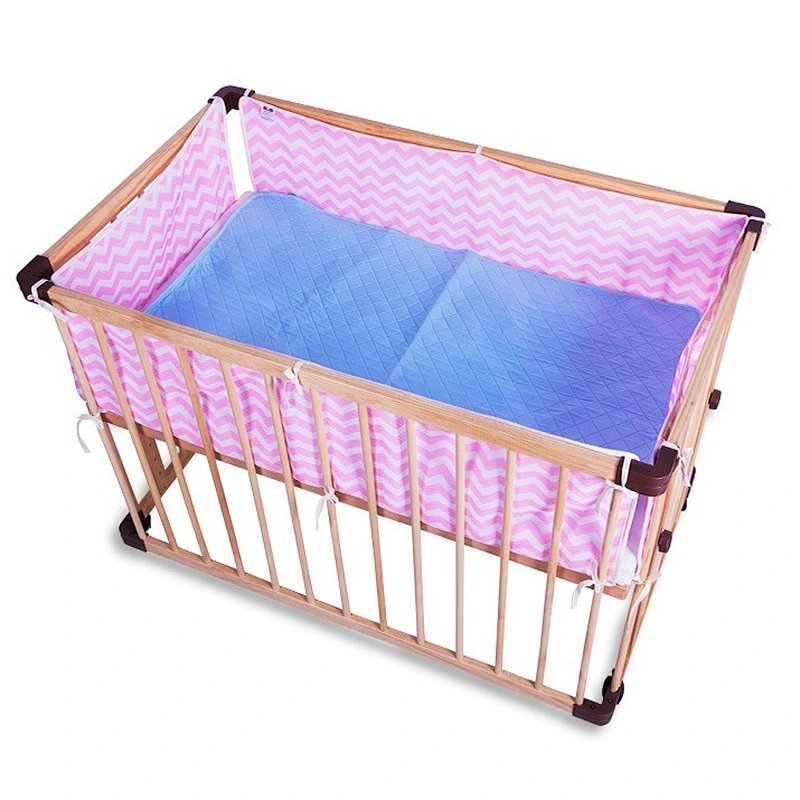 HOUSBAY Reactive Printed 3D Mesh Fabric Baby Bedding Set Summer Bed Bumper Extra Breathable Crib Bumper with Pink and Blue