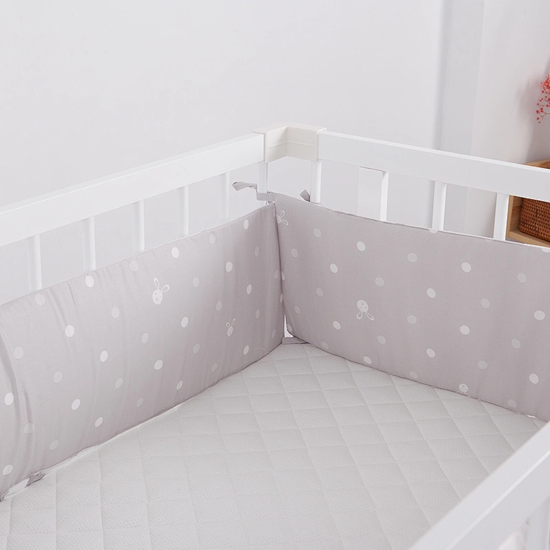 HOUSBAY Reactive Printed 100% Cotton 4pcs Baby Bedding Set Cartoon Comforter Set with Bed Sheet Crib Bumpers