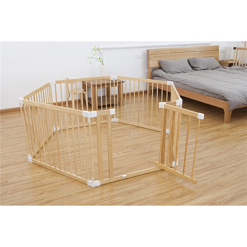 HOUSBAY OEM 4 pcs wooden safety playpen baby