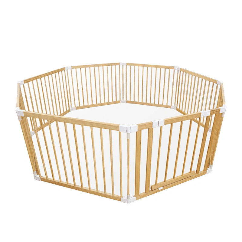 HOUSBAY custom 8 pcs wooden baby playpen baby fence