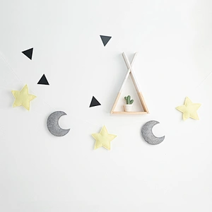 Beautiful hanging ornaments felt  moon star  for baby tent and home bedroom  wall decoration