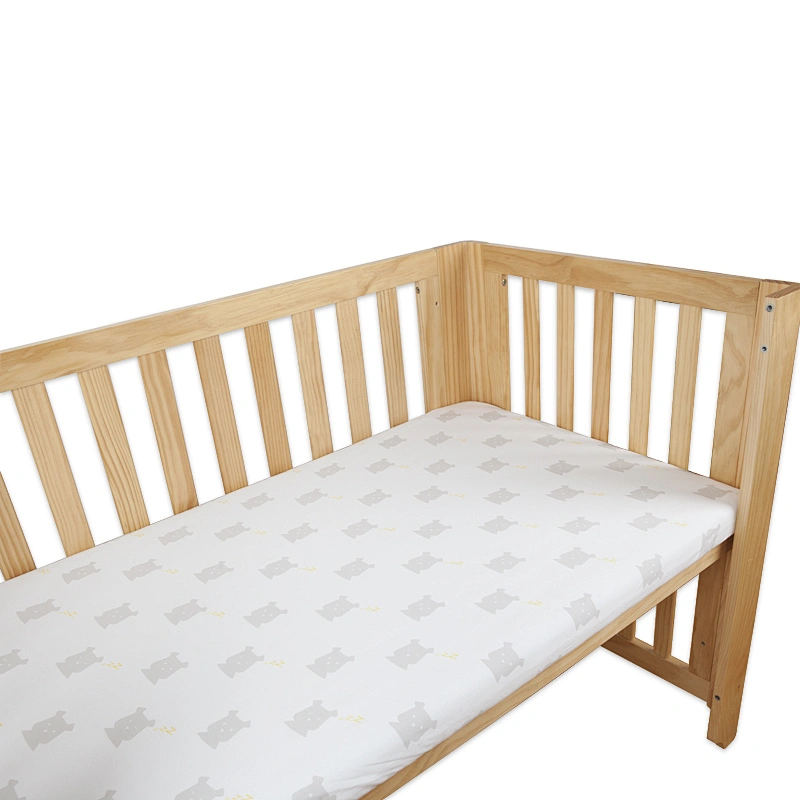 Housbay Newborn Mattress Cover Sleeping Bear Pattern Fit 95% Baby Crib 100% Cotton Soft Touch Baby Bedding Set Baby Flat Sheet