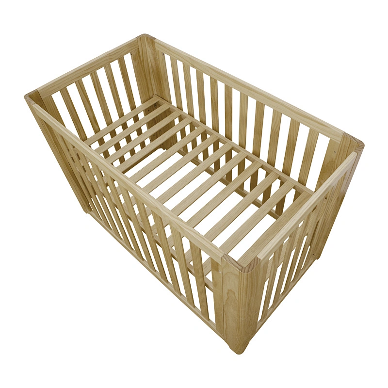 Housbay baby crib ASTM standard and height adjustable multifunction solid pine wood kids wooden beds for baby sleeping