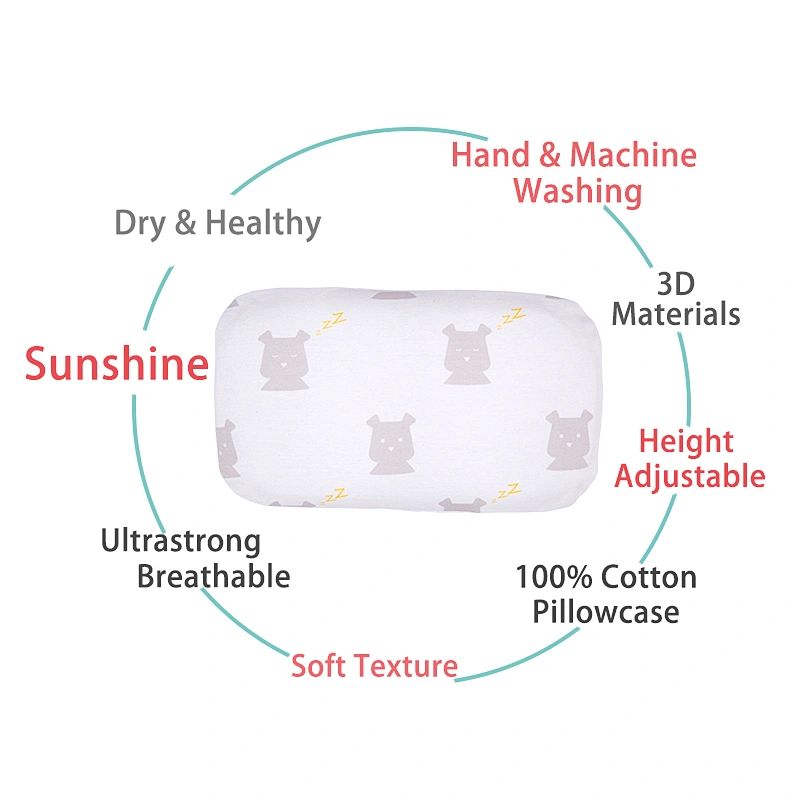 Housbay Baby Pillow Patterns Lovely Bear Simple Nordic Style Height Adjustable Baby 3D Sleeping Bear Pillow Baby Animal Pillow