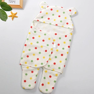 Colorful dot cute baby double layers sleeping bags swaddle wrap for newborn