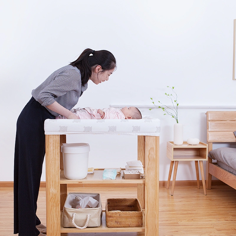Housbay 4 IN 1 GROW UP BABY BED Baby Crib Wooden Diaper Changing Table Baby Furniture with wheels