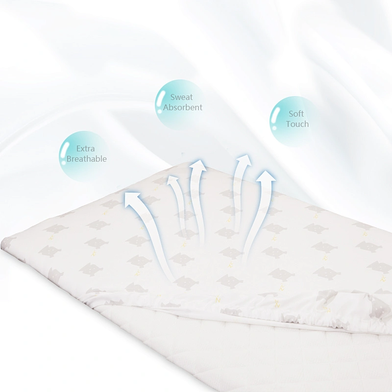 Housbay Newborn Mattress Cover Sleeping Bear Pattern Fit 95% Baby Crib 100% Cotton Soft Touch Baby Bedding Set Baby Flat Sheet