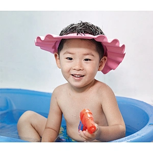 HOUSBAY SGS certificate Pink EVA  Baby Bath Shower Cap for girl