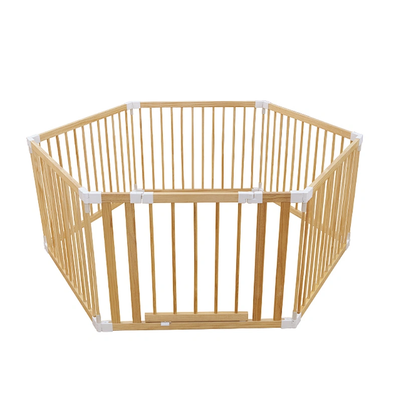 HOUSBAY OEM Natural 6 pcs wooden safety playpen baby
