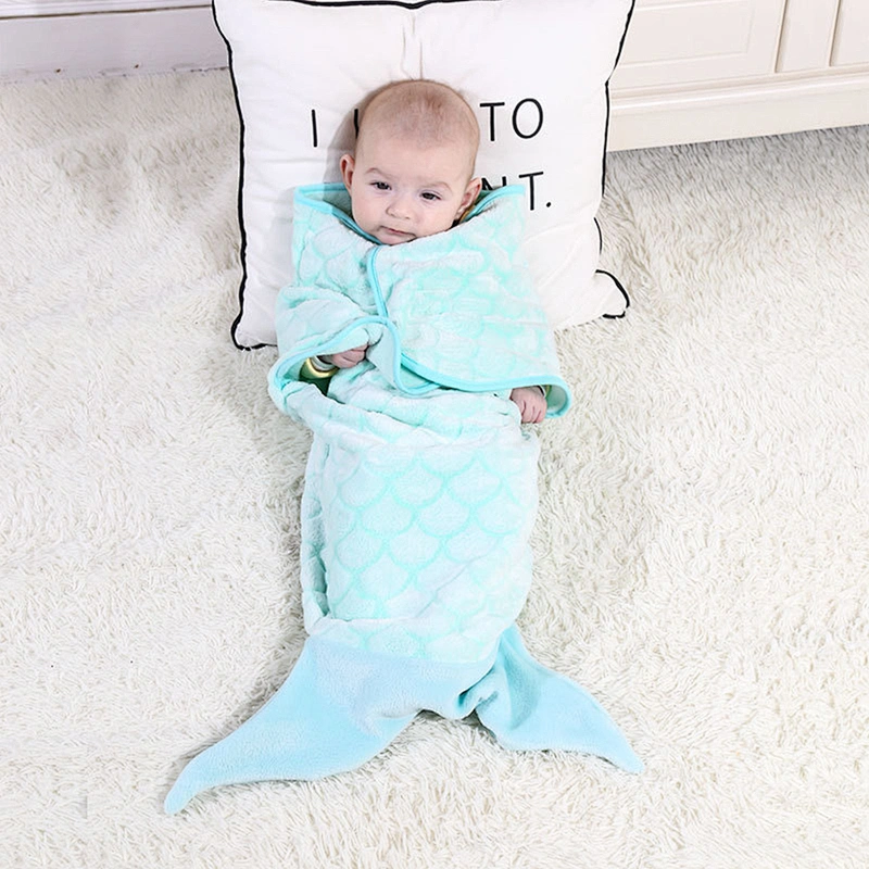 Cute design baby flannel sleeping bags infant blanket swaddle wrap for newborns