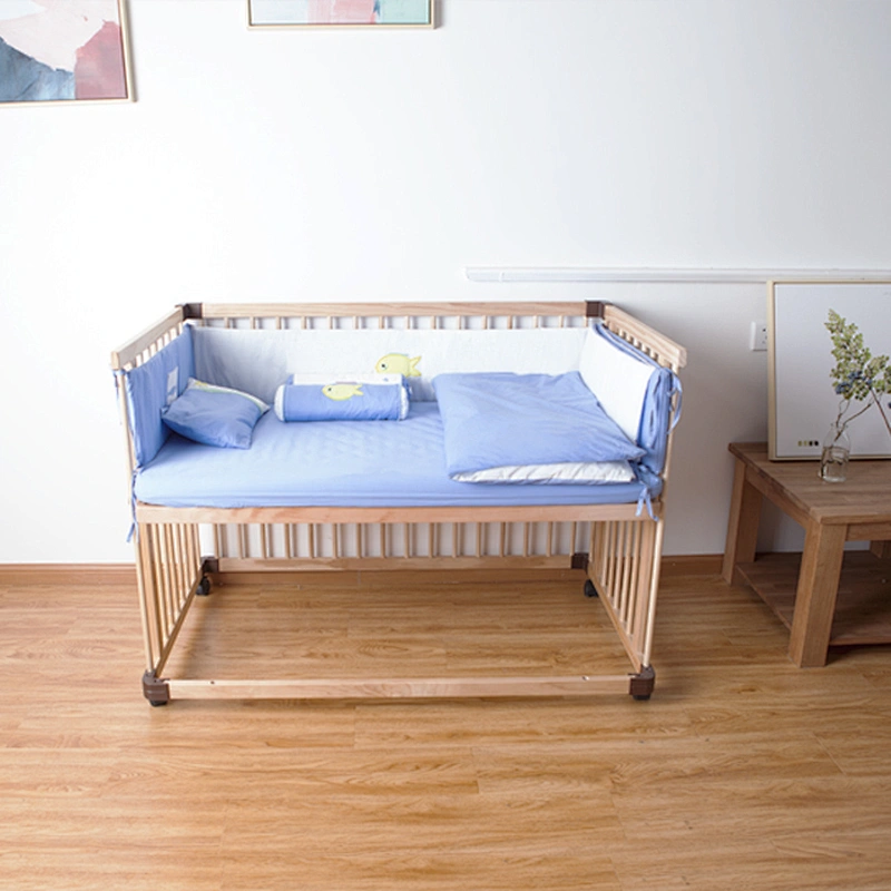 Housbay high quality 5pcs baby crib bedding set 100% cotton cartoon pattern super density fabric infant bedding for baby sleep