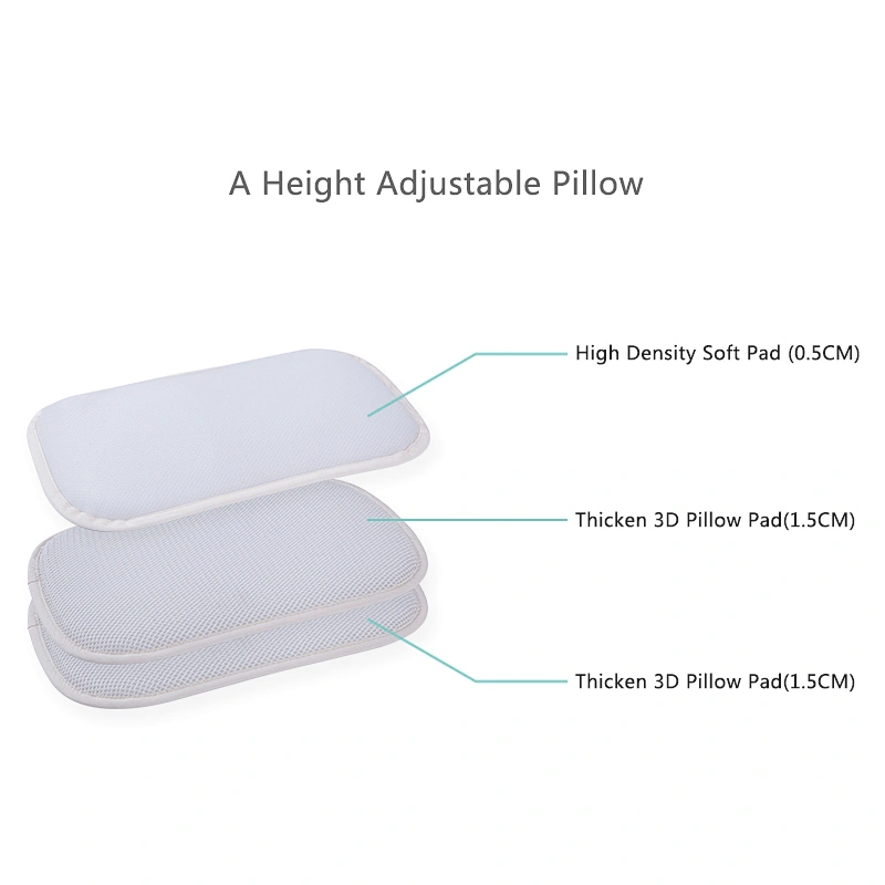 Housbay 100% Cotton Pillowcase Soft Materials Height Adjustable Baby Pillow Size 36*22CM 3D Breathable Pillow Baby Head Pillow