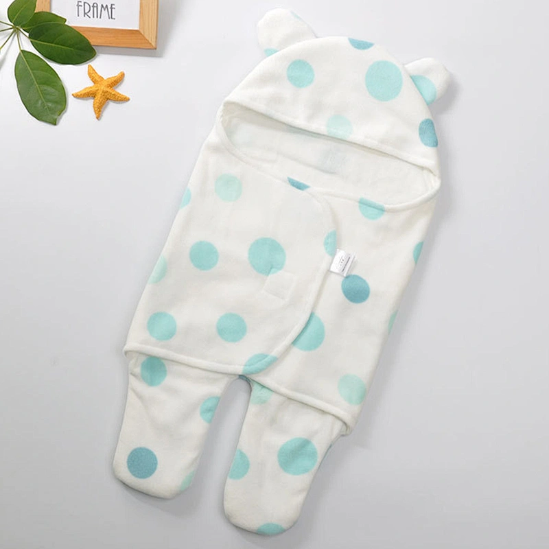 Colorful dot cute baby double layers sleeping bags swaddle wrap for newborn