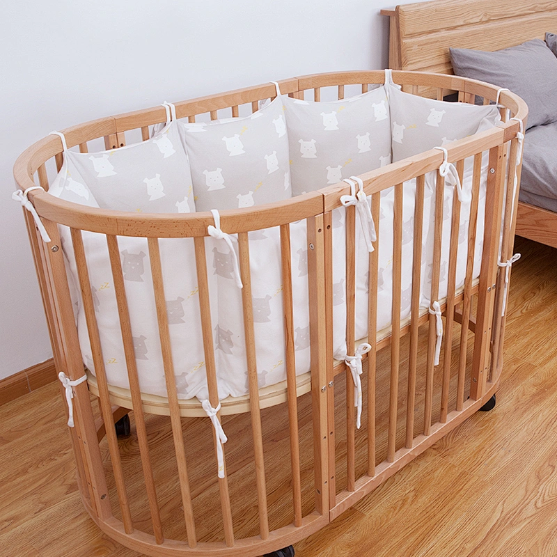 Free fitted bed sheet HOUSBAY 100% Cotton Baby Bedding set bed bumper Nordic style crib bumper cartoon cot bumper