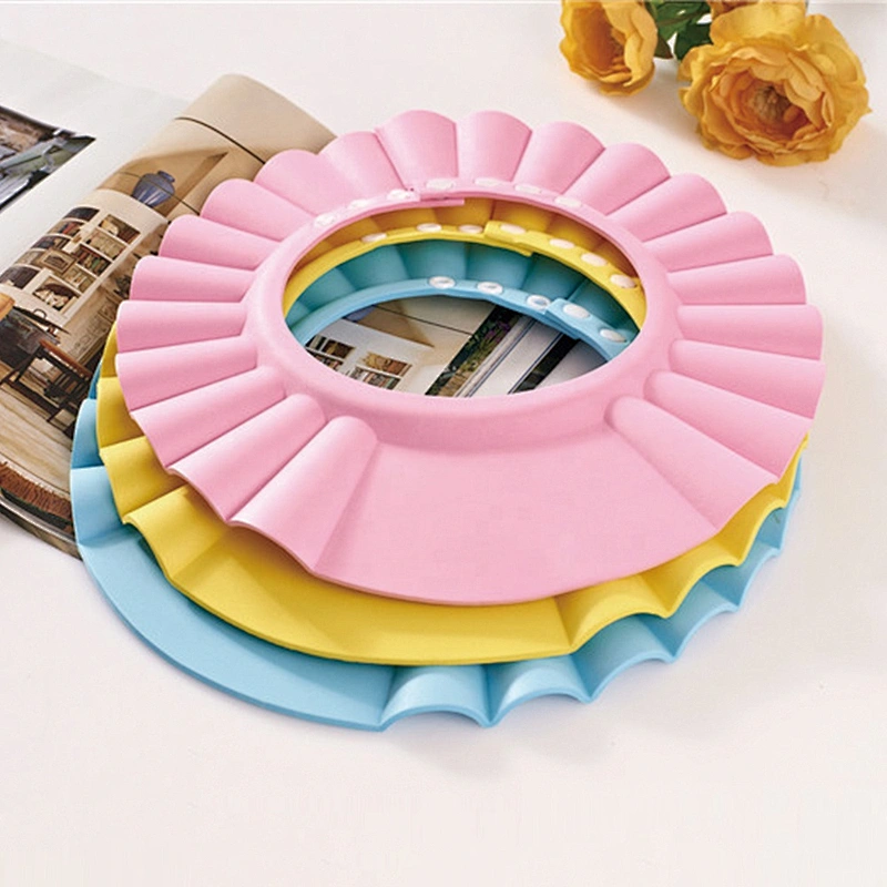 HOUSBAY Good Bath time Yellow EVA Baby Bath Shower Cap Shampoo Hairs Washing Protection