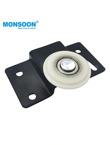 Bottom roller for wardrobe closets