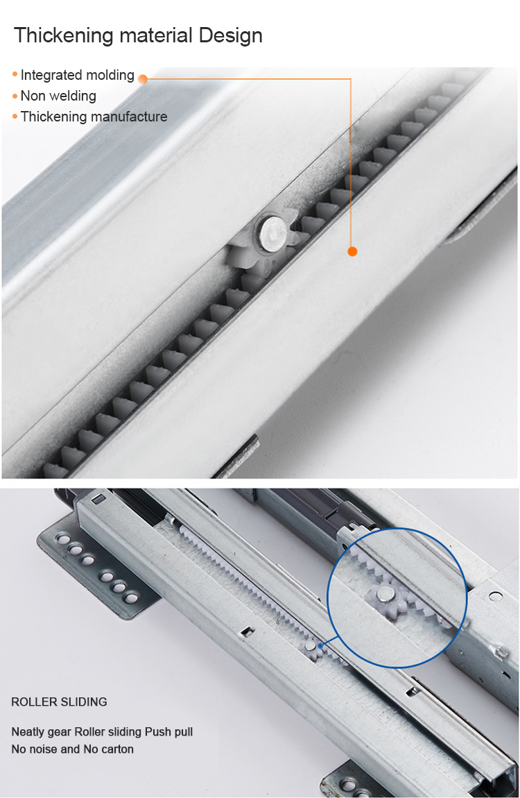 drawer guide soft close roller sliding