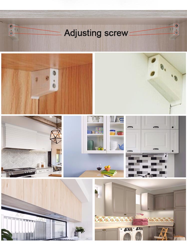 application of the cabinet hangers and wall fixings