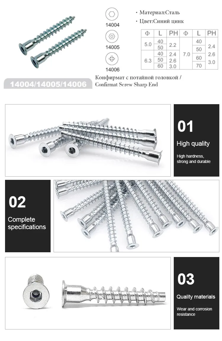confirmat screws 70mm detail information