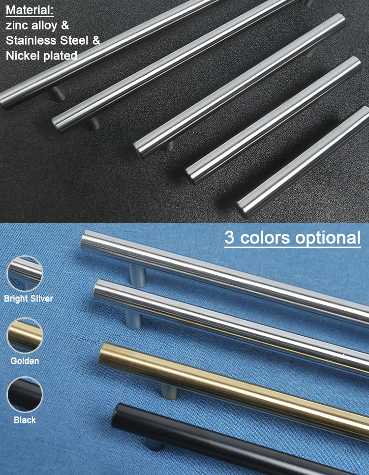 long stainless steel cabinet handles main material is zinc alloy, stainless steel, nickel plated