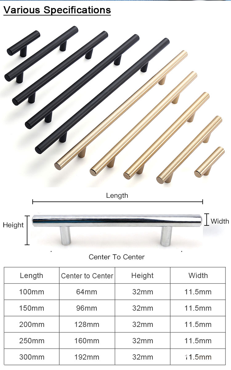 various specifications long stainless steel cabinet handles