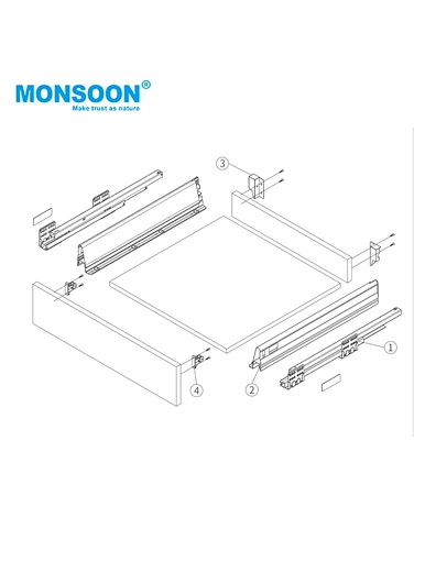 base mount drawer slides