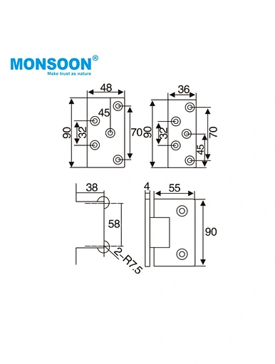 glass shower door pivot hinge
