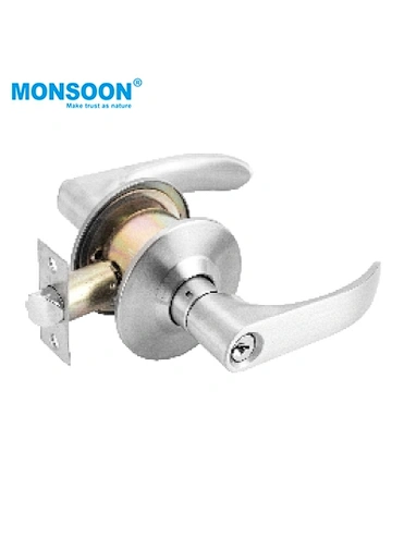 Aluminum Silver Cylindrical Door Lever handle with lock