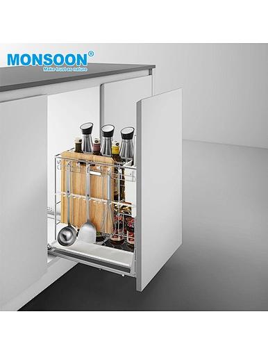 Sliding basket for wardrobe