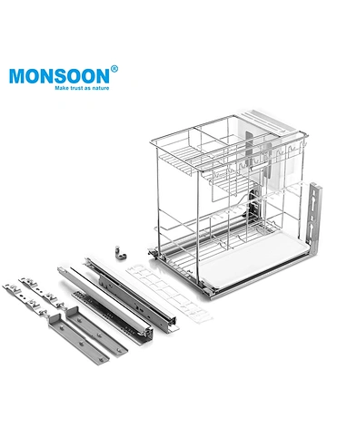 Carbon Steel 400mm cabinet pull out basket