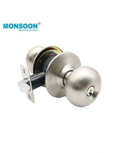 Siliver Cylindrical Door Knob with lock