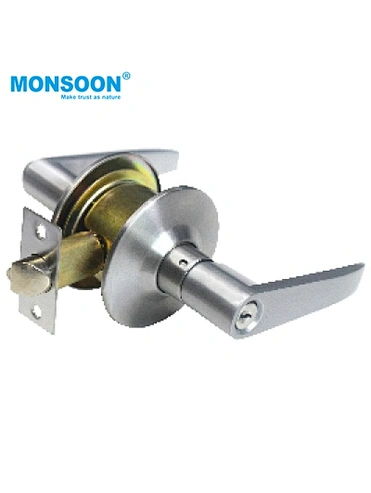 Aluminum Silver Cylindrical Door Lever handle with lock