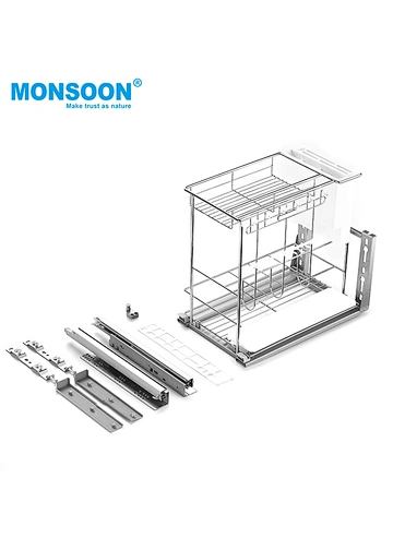 Carbon Steel 350mm cabinet pull out basket