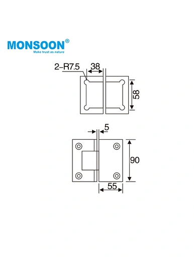 hinged shower door