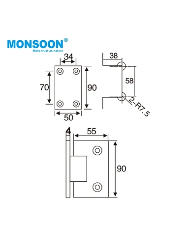 glass shower door hinges