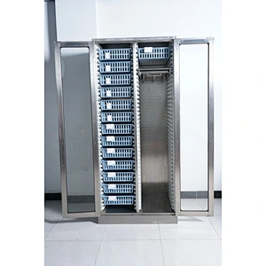Armário de armazenamento do metal do hospital com portas de vidro