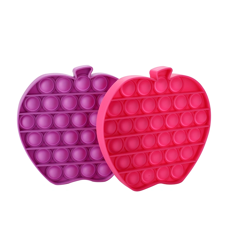High quality apple-shaped bubble fingertip sensory toy squeeze sensory fidgeting silicone push blasting toy