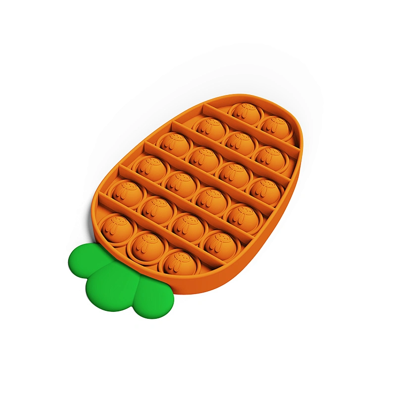 Carrot shape Popping Fidget Toy Autism Special Needs Anti stress Toys Push Popping Bubbles Sensory Toy