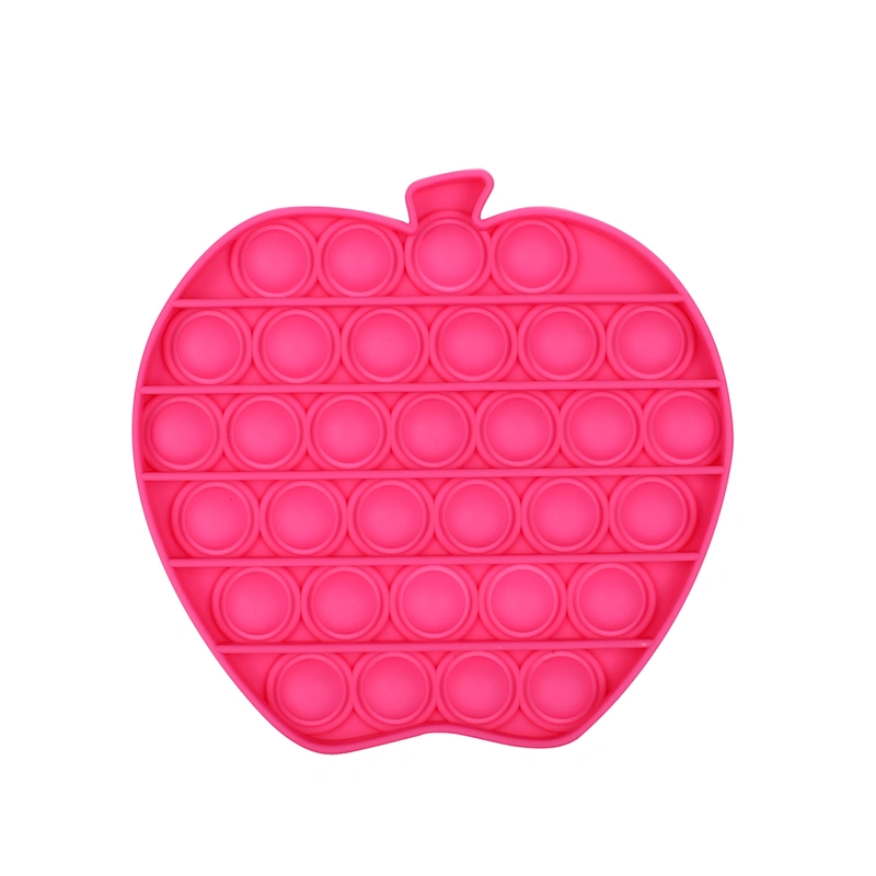 High quality apple-shaped bubble fingertip sensory toy squeeze sensory fidgeting silicone push blasting toy
