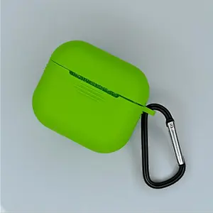 Soft Silicon Shockproof Protective Cover Case with Carabiner for Airpods Pro Silicone Case with Hook