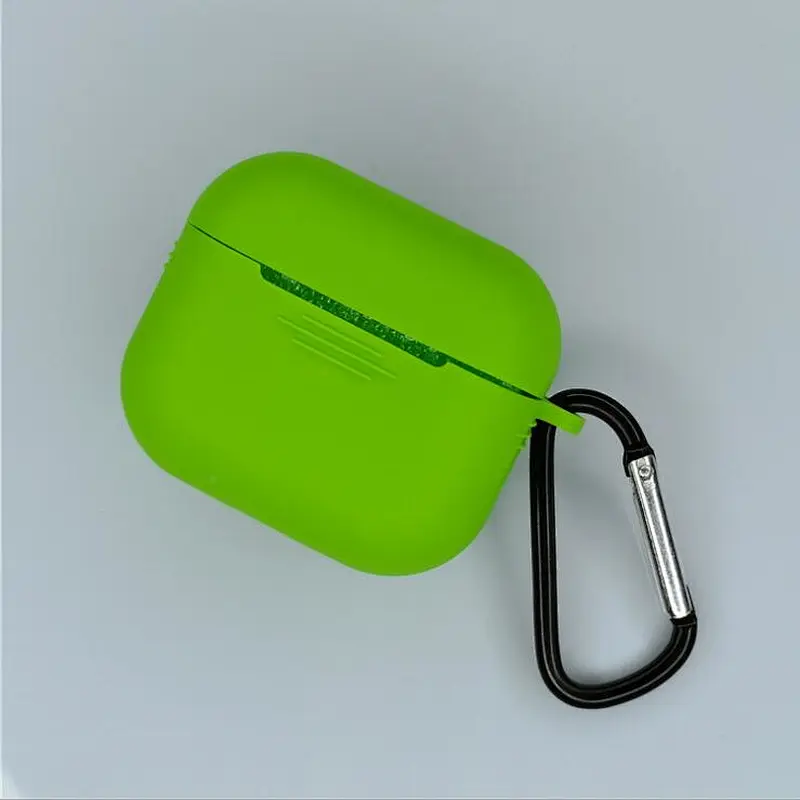 Soft Silicon Shockproof Protective Cover Case with Carabiner for Airpods Pro Silicone Case with Hook